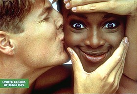Benetton ad colored kiss